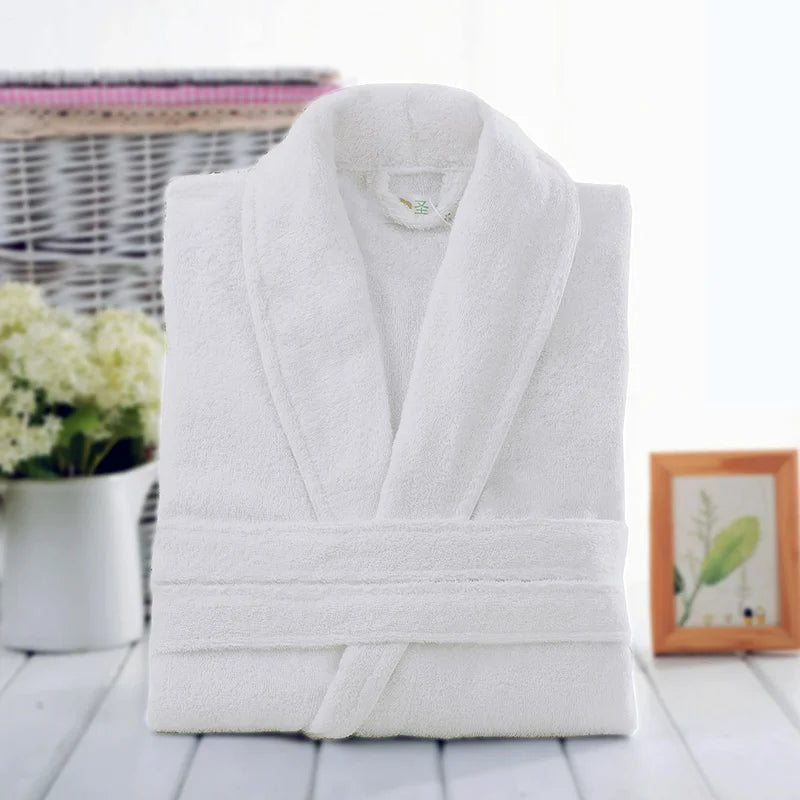 Home Bathrobe 100% Cotton pink Toweling Terry Robe Unisex lovers Soft Bath Robe Men And Women Nightrobe Sleepwear Casual 2024