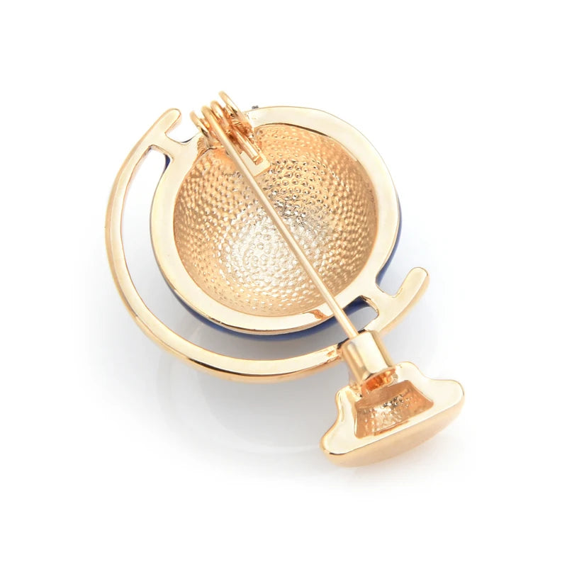 Wuli&baby Enamel Globe Earth Ball Brooch Pins For Men And Women Gift Chritmas New Year Gift 2019 Jewelry