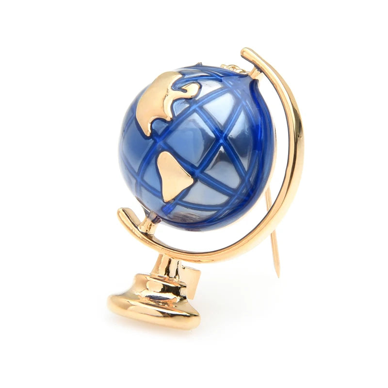 Wuli&baby Enamel Globe Earth Ball Brooch Pins For Men And Women Gift Chritmas New Year Gift 2019 Jewelry