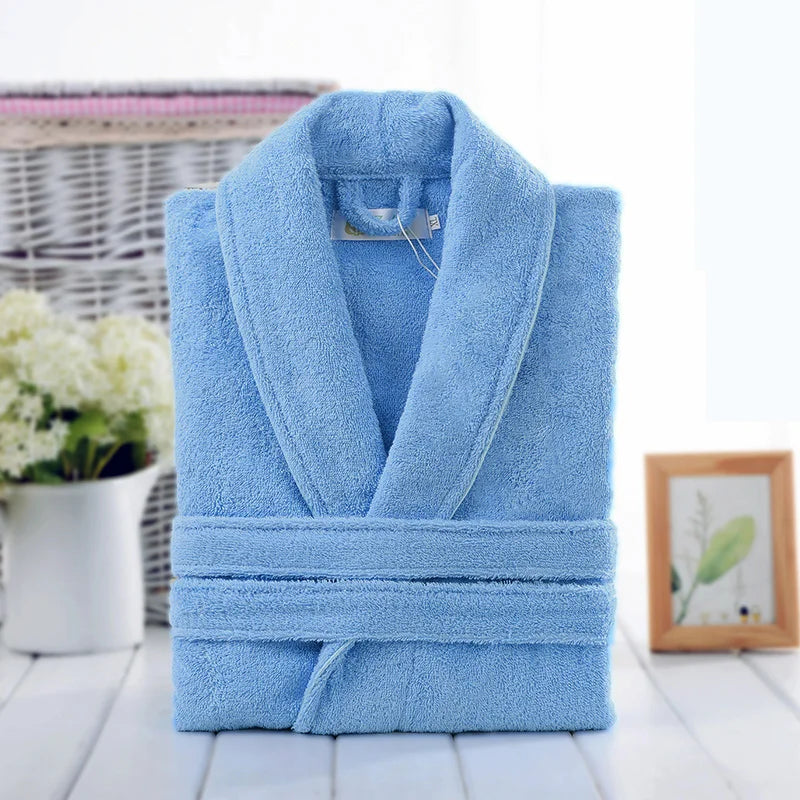Home Bathrobe 100% Cotton pink Toweling Terry Robe Unisex lovers Soft Bath Robe Men And Women Nightrobe Sleepwear Casual 2024