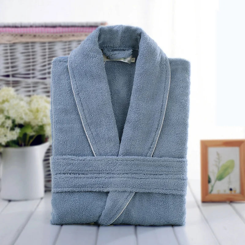 Home Bathrobe 100% Cotton pink Toweling Terry Robe Unisex lovers Soft Bath Robe Men And Women Nightrobe Sleepwear Casual 2024