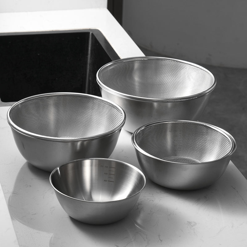 304 Stainless Steel Drain Basket Kitchen Tool Rice Washing Vegetables Wash Fruit Basket Multi-Function Water Filter Basket Sesame Washing Basin