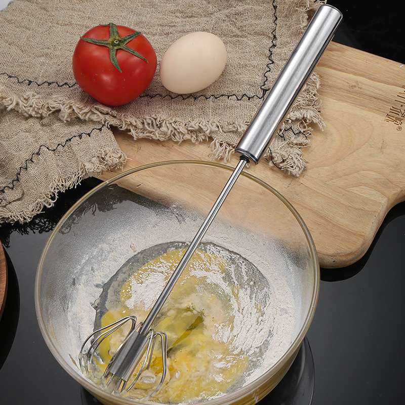 Stainless Steel Semi-automatic Egg Beater Cream Mixer Hand Push Style Rotate Blender Kitchen Baking Tools