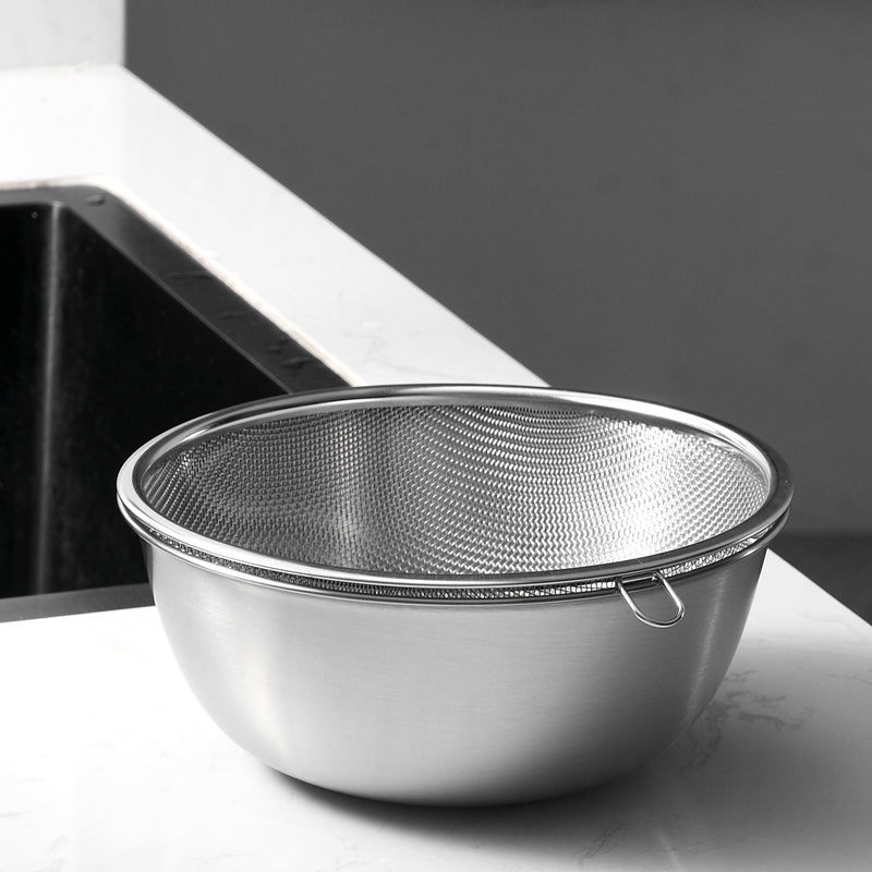 304 Stainless Steel Drain Basket Kitchen Tool Rice Washing Vegetables Wash Fruit Basket Multi-Function Water Filter Basket Sesame Washing Basin