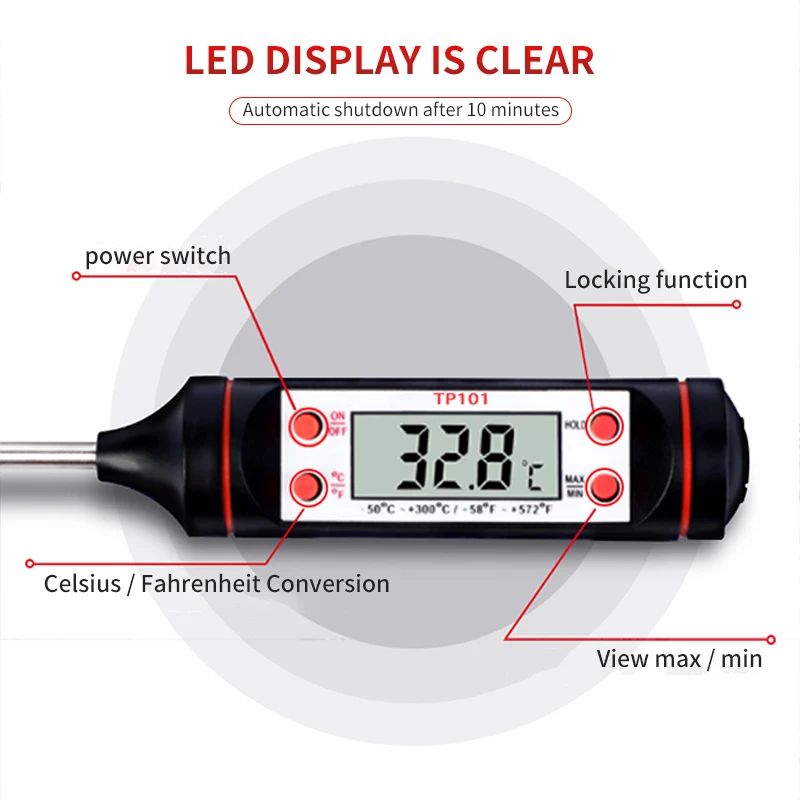 Kitchen Food Aking Digital Thermometer Electronic Probe Type