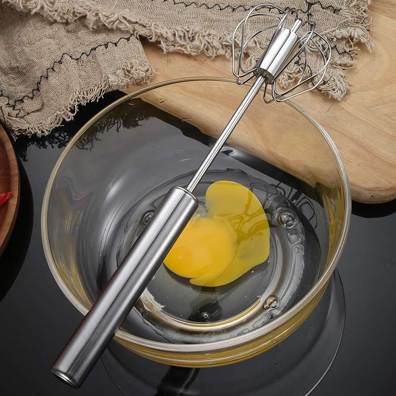 Stainless Steel Semi-automatic Egg Beater Cream Mixer Hand Push Style Rotate Blender Kitchen Baking Tools