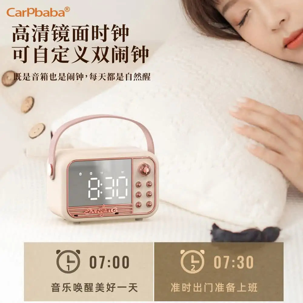 Carpbaba S11 Smart Bluetooth Speaker Bluetooth Speaker Gift Alarm Clock Mirror Clock Small Speaker Radio Children's Gift Kids