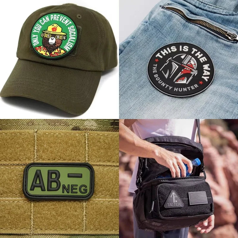 Custom PVC Patches Personalized 3d Solid Rubber Badges With Hook and Loop Backing Tactical Silicone Emblems Wholesale 50PCS DIY