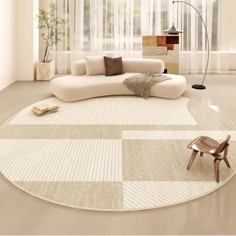 VIKAMA Crystal Velvet Round Carpet Living Room Sofa Carpet Study Soundproof Swivel Chair Cushion Waterproof and Non-Slip