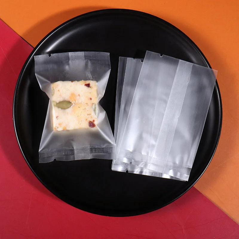 100pcs Snowflake Candy Packaging Bag New Years Christmas Party Nougat Baked Snack Cookie Pastry Pouch Wedding Supplies Sweet Bag