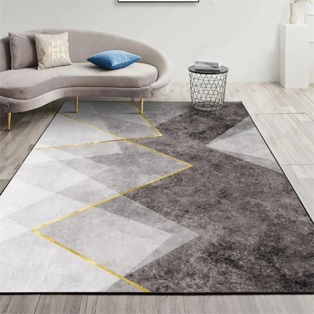 VIKAMA Geometric Faux Wool Rug Large Non-Slip Soft Living Room Bedroom Carpet Durable Home Decor Floor Mat Indoor Outdoor