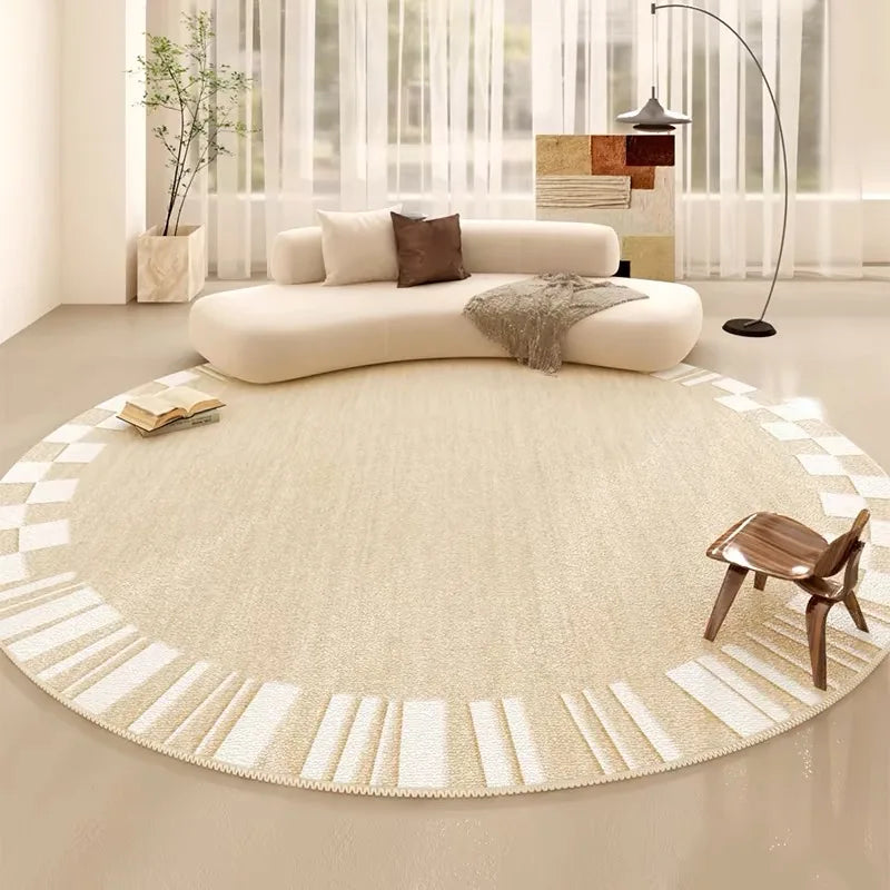 VIKAMA Crystal Velvet Round Carpet Living Room Sofa Carpet Study Soundproof Swivel Chair Cushion Waterproof and Non-Slip