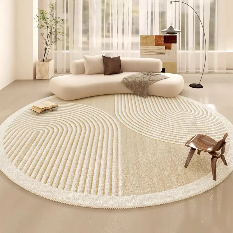 VIKAMA Crystal Velvet Round Carpet Living Room Sofa Carpet Study Soundproof Swivel Chair Cushion Waterproof and Non-Slip