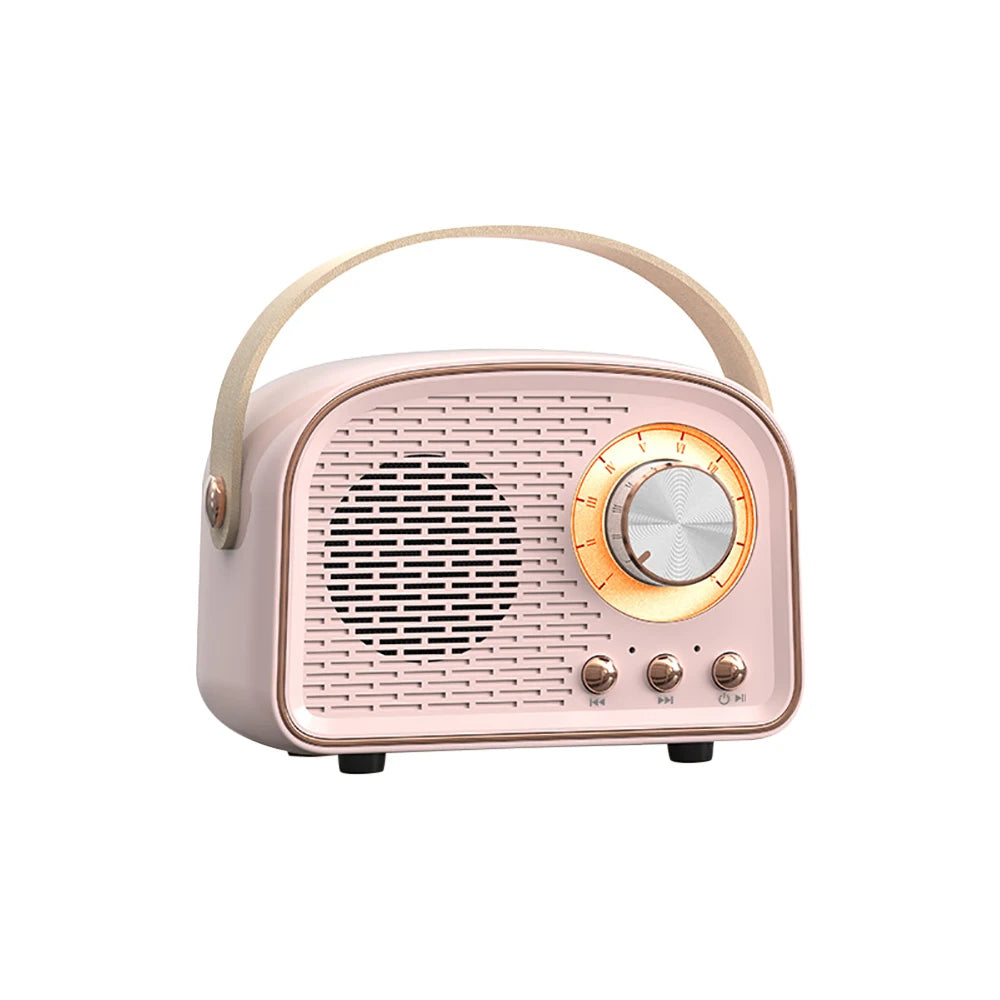 1pc Mini Retro Bluetooth 5.0 Audio Speaker Wireless Portable Mobile Phone MP3/4 Music 3D Player TF Card U Disk AUX Play FM Radio