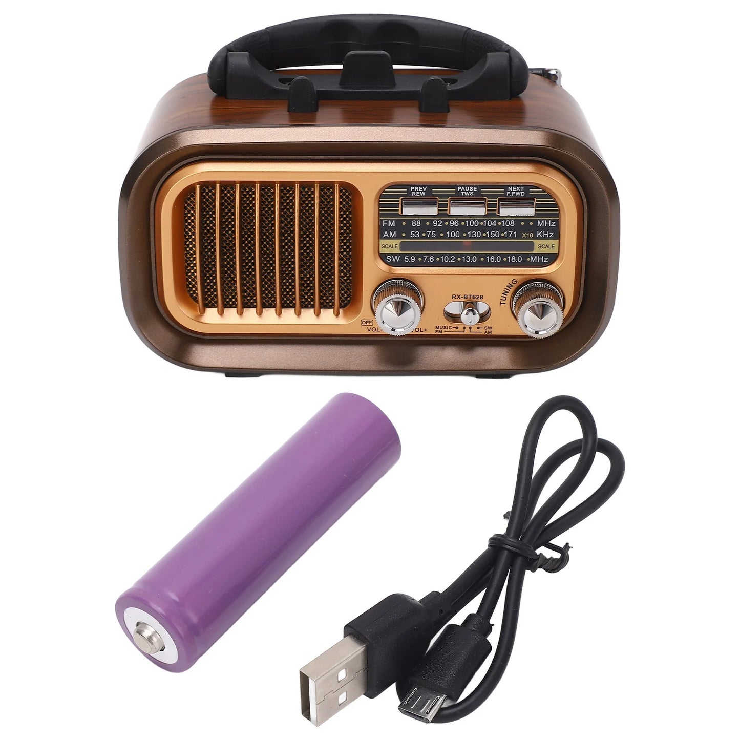 Bluetooth Radio Speaker Portable Vintage Radio Speaker 3 Bands Multifunctional Bluetooth AM FM Radio for Indoor and Outdoor