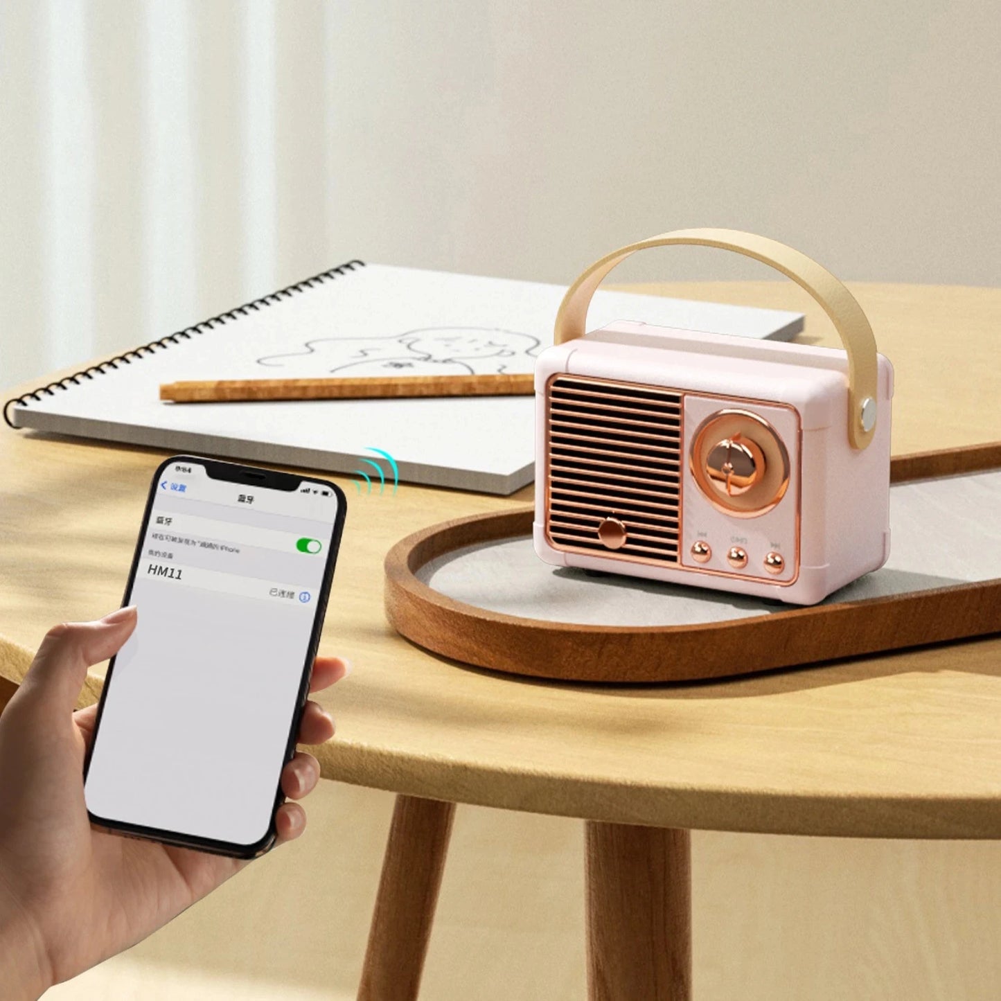 Mini Retro Bluetooth-compatible Speaker HM11 Classical Music Player Sound Stereo Decoration Mini Speakers Travel Music Player