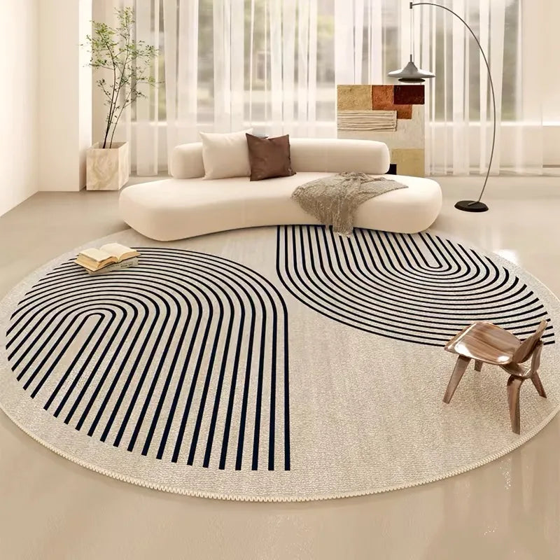 VIKAMA Crystal Velvet Round Carpet Living Room Sofa Carpet Study Soundproof Swivel Chair Cushion Waterproof and Non-Slip