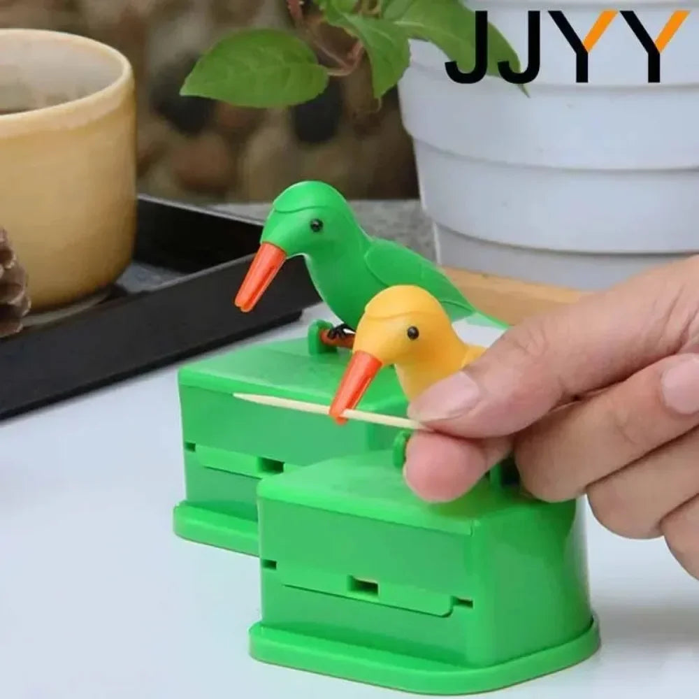 JJYY Detachable Creative Bird-shaped Toothpick Storage Box Automatic Push Toothpick Box Restaurant Must-have