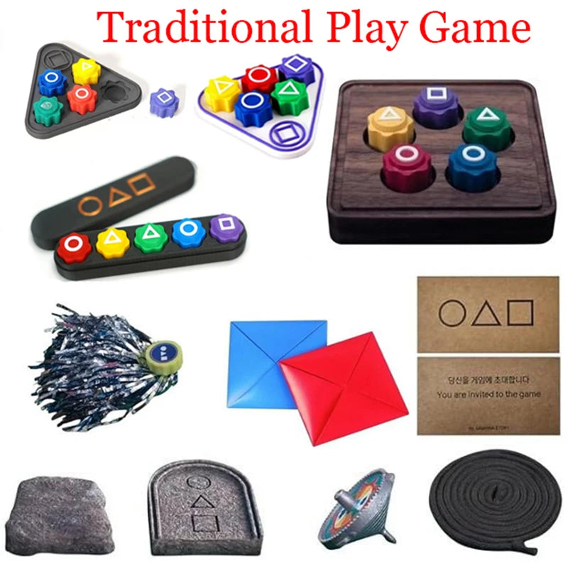 Korean Folk Game Sets Dice Party Game Props Square Circle Triangle Family Stone Catching Game Props Gonggi Jack Set For Kid Set
