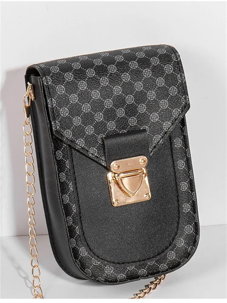 Fashion Retro Small Polka Dot Bag Versatile Ladies Chain Crossbody Bags Light Luxury Chain Cross Shoulder Cell Phone Bag