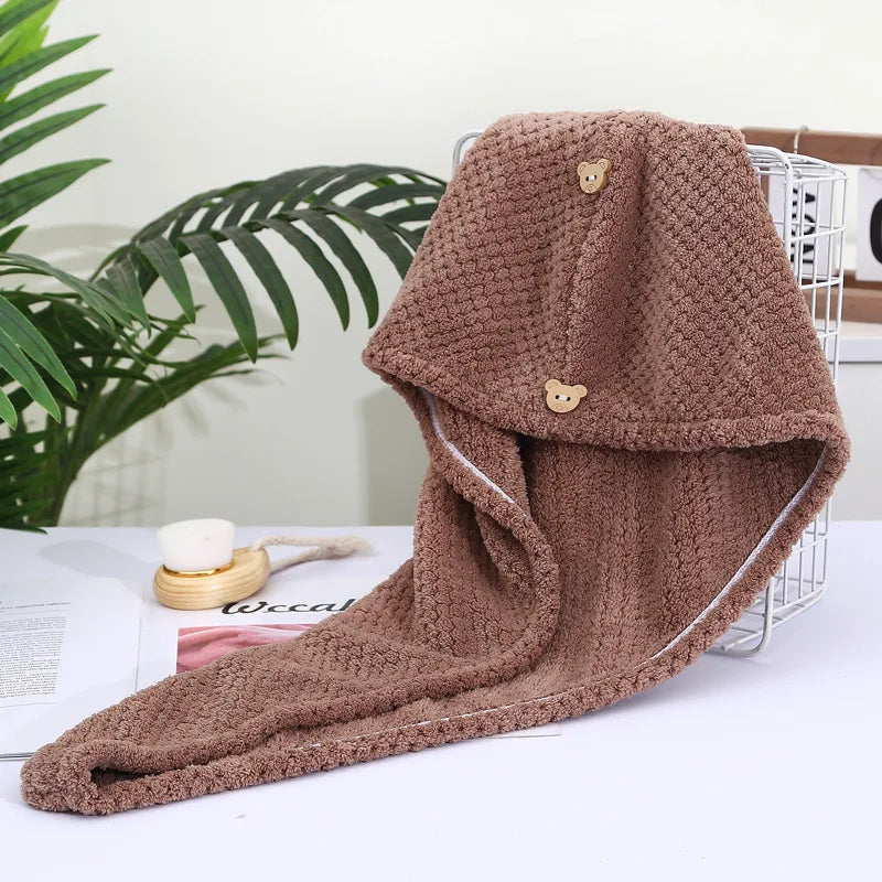 1pcs Hair Towel Women Girl's Magic Microfiber Shower Dry Hair Cap Bath Hats Bathroom Quick Drying Soft for Lady Turban Head