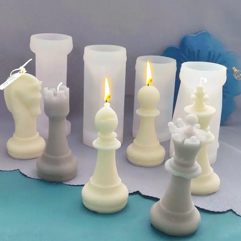 DIY Chess Piece Crystal Epoxy Resin Mold Queen King Three-Dimensional Chess Silicone Mold For Epoxy Resin Mould Crafts