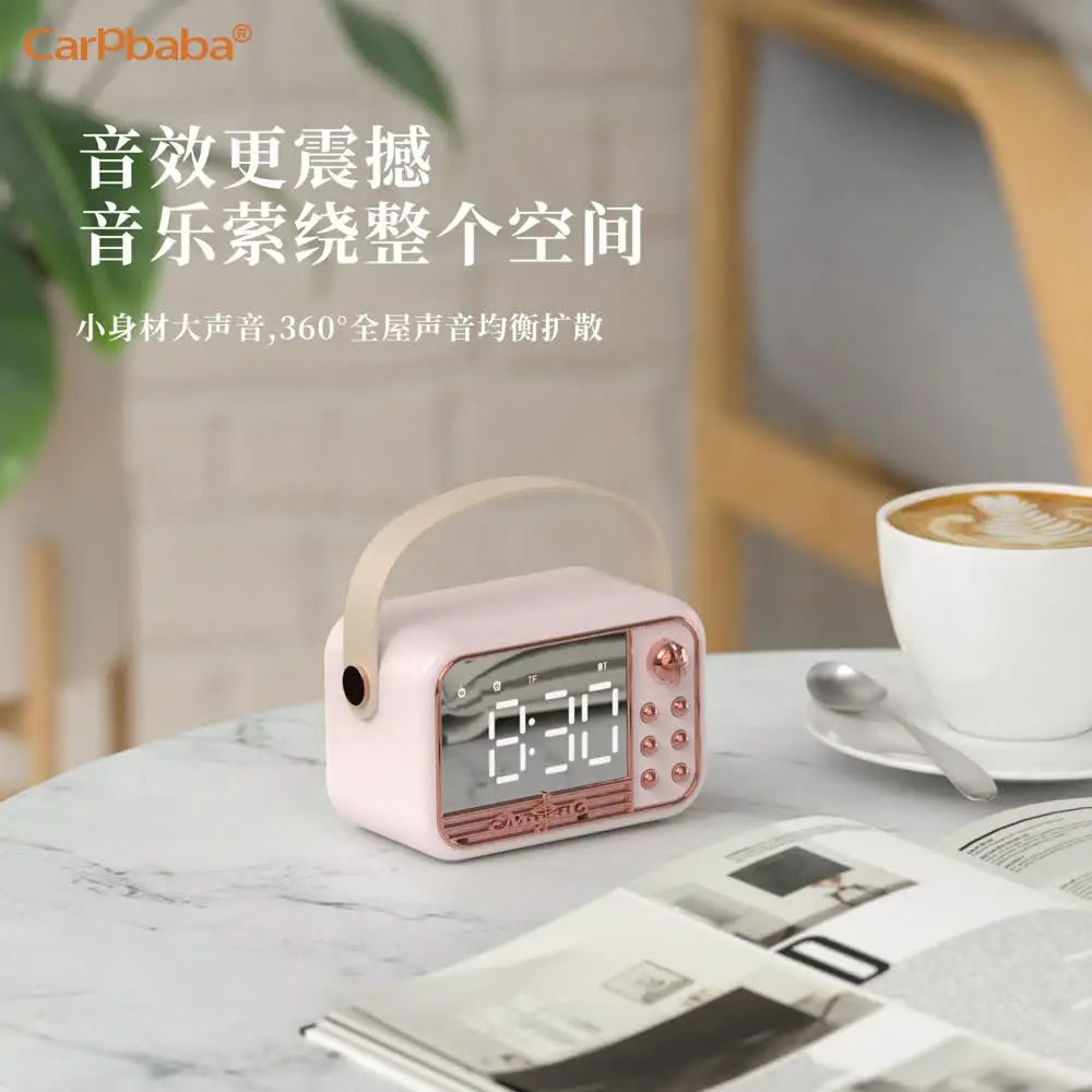 Carpbaba S11 Smart Bluetooth Speaker Bluetooth Speaker Gift Alarm Clock Mirror Clock Small Speaker Radio Children's Gift Kids