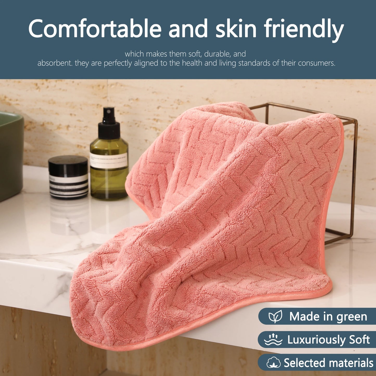 4 Pieces set Towel Set with Hook Ultra Soft, Highly Absorbent for Bathroom, Kitchen, Yard, and Car ,Excellent hand towel