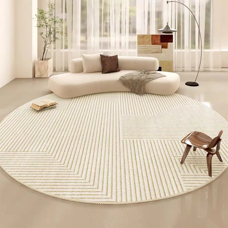VIKAMA Crystal Velvet Round Carpet Living Room Sofa Carpet Study Soundproof Swivel Chair Cushion Waterproof and Non-Slip