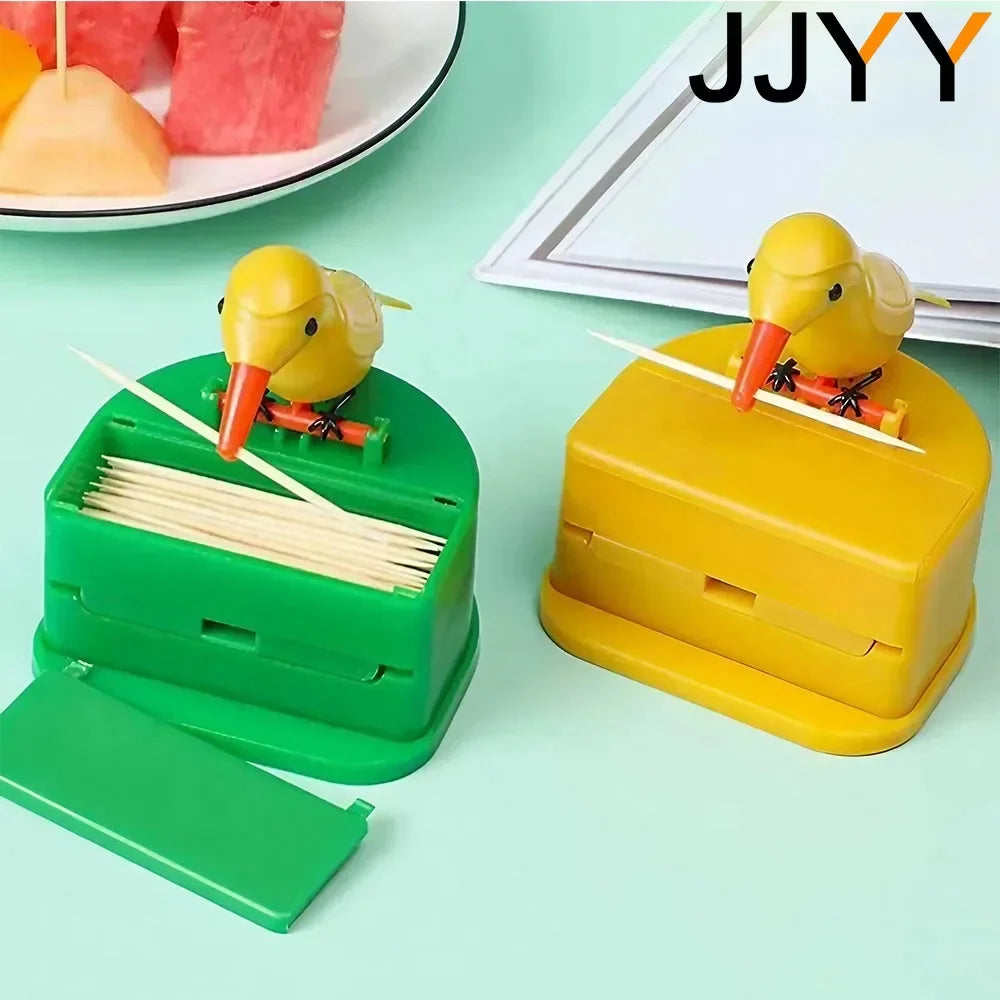 JJYY Detachable Creative Bird-shaped Toothpick Storage Box Automatic Push Toothpick Box Restaurant Must-have