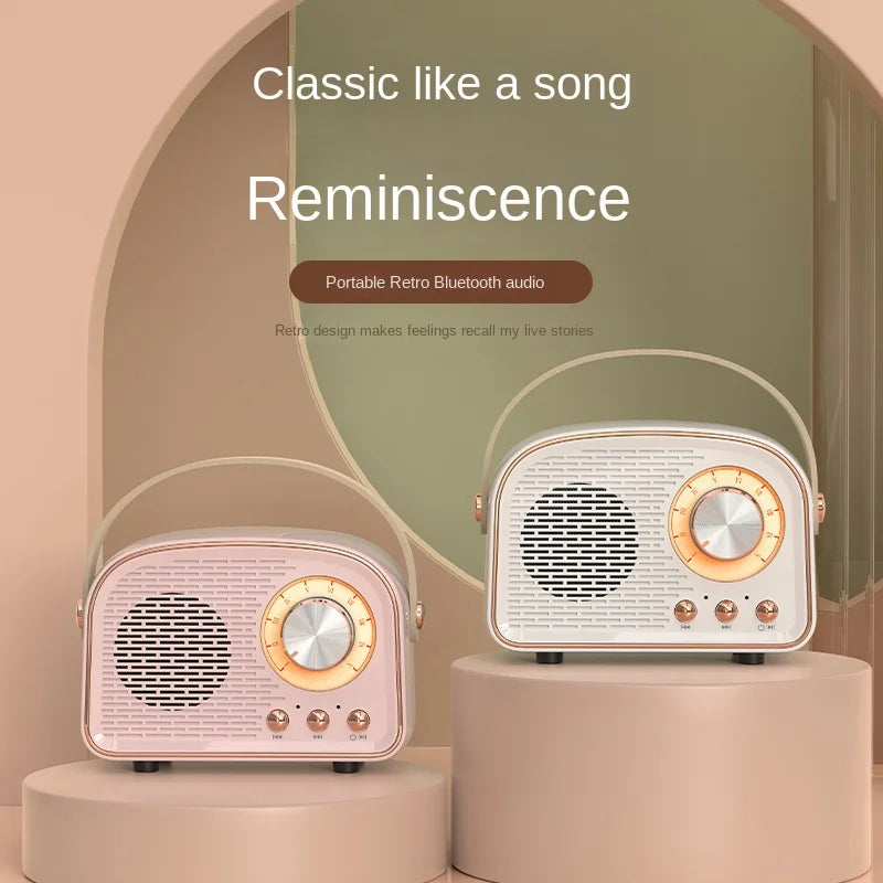 Retro Mini Bluetooth Speaker DW21 Classical Music Player Sound Stereo Subwoofer Portable Decoration Speakers Home Music Player