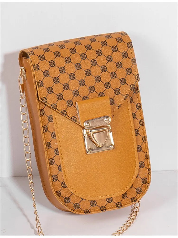 Fashion Retro Small Polka Dot Bag Versatile Ladies Chain Crossbody Bags Light Luxury Chain Cross Shoulder Cell Phone Bag