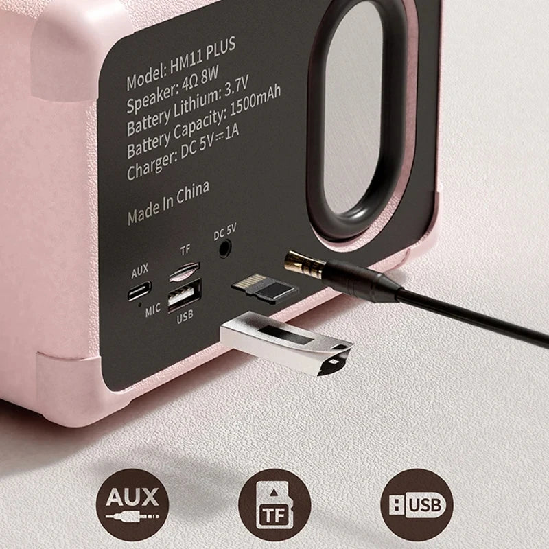 Mini Retro Bluetooth-compatible Speaker HM11 Classical Music Player Sound Stereo Decoration Mini Speakers Travel Music Player