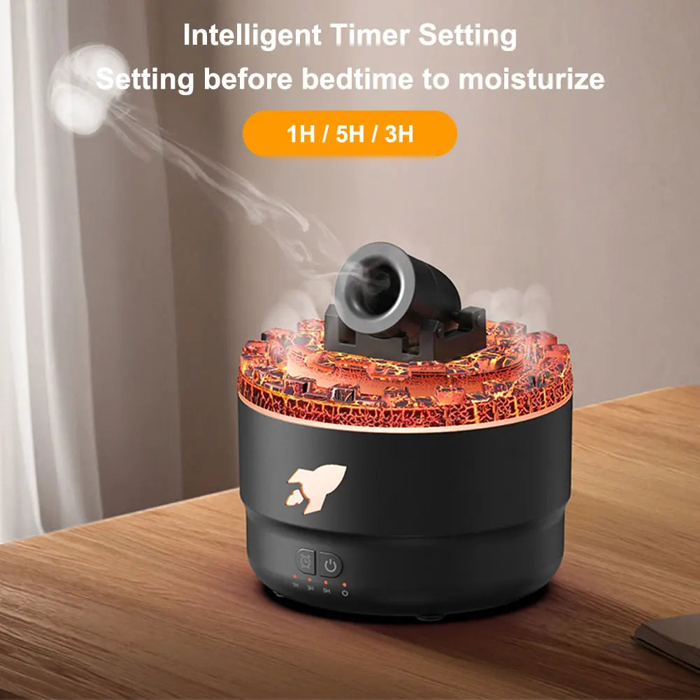 Portable Air Humidifier Volcanic Crack Light Cannons Air Aroma Diffuser with Timer Air Aromatherapy Humidifiers for Home Office