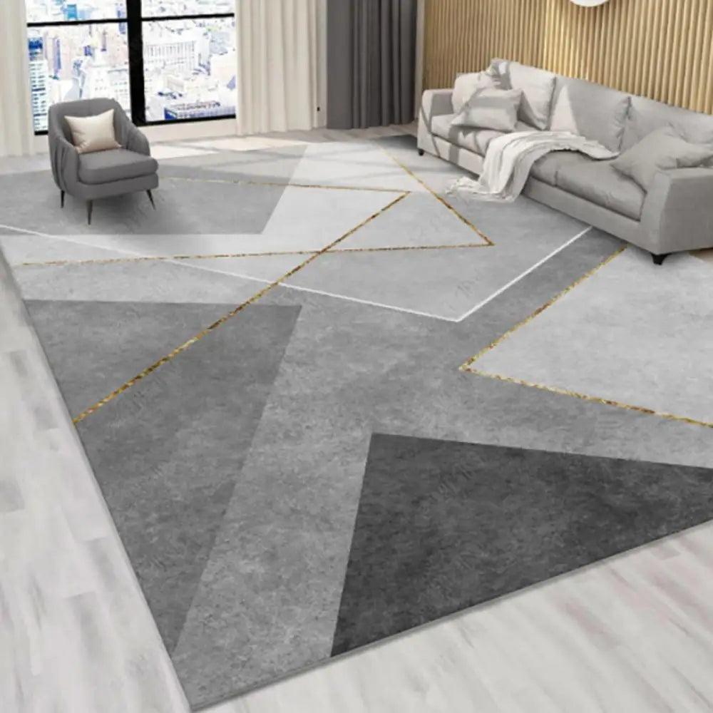 VIKAMA Geometric Faux Wool Rug Large Non-Slip Soft Living Room Bedroom Carpet Durable Home Decor Floor Mat Indoor Outdoor
