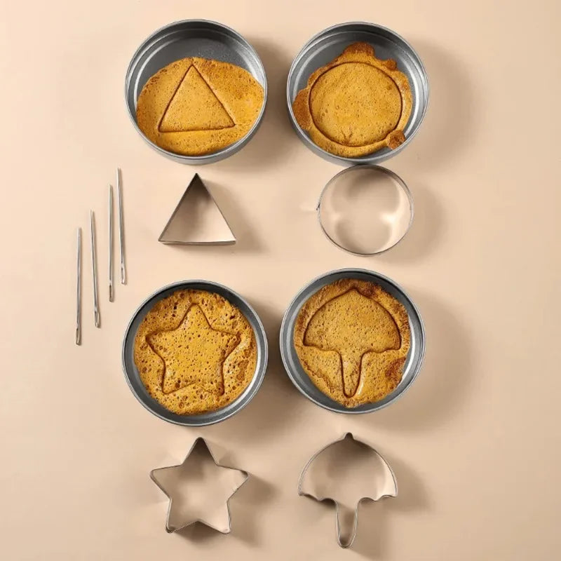 Squid Game Sugar Cookie Mold Set Candy Maker Tools Circle Triangle Star Umbrella Shape Stainless Steel Biscuit Mold Child Game