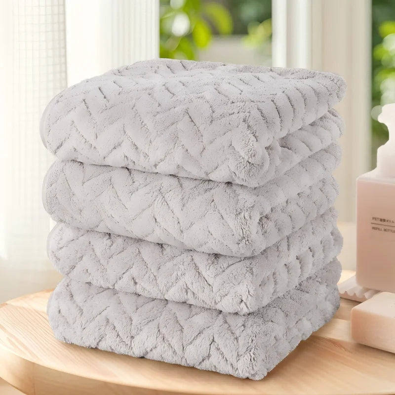 Solid Color Towel Set of 4pcs, Ultra Soft Highly Absorbent, 4 Color Options, Perfect for Bathroom, Kitchen, and Daily Home Use