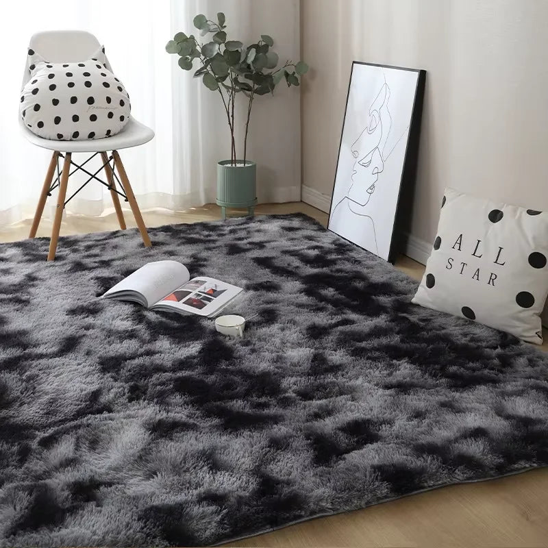 Plush carpet non-slip home decoration carpet soft carpet modern girly style living room gray carpet bedroom floor fluffy mat