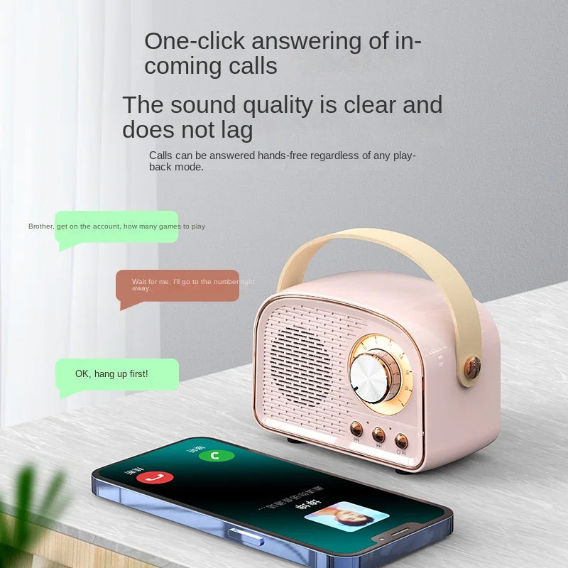 Retro Mini Bluetooth Speaker DW21 Classical Music Player Sound Stereo Subwoofer Portable Decoration Speakers Home Music Player