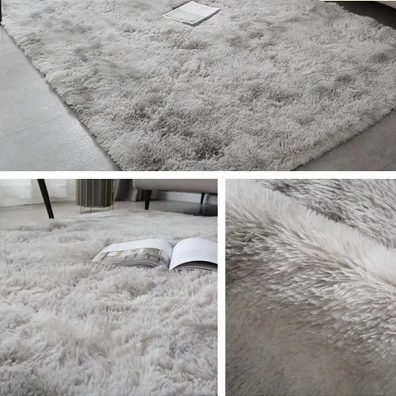 Plush carpet non-slip home decoration carpet soft carpet modern girly style living room gray carpet bedroom floor fluffy mat