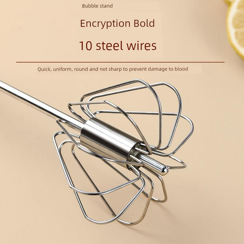 German Stainless Steel Semi-automatic Egg Beater Kitchen Baking Rotate Press Type Mixer Butter Blender