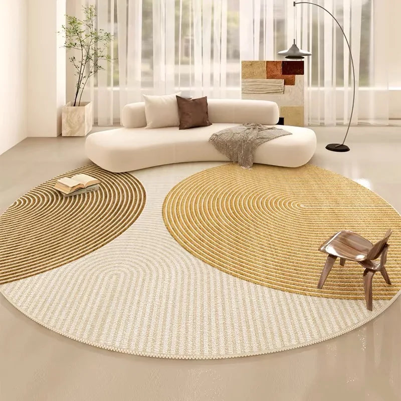 VIKAMA Crystal Velvet Round Carpet Living Room Sofa Carpet Study Soundproof Swivel Chair Cushion Waterproof and Non-Slip
