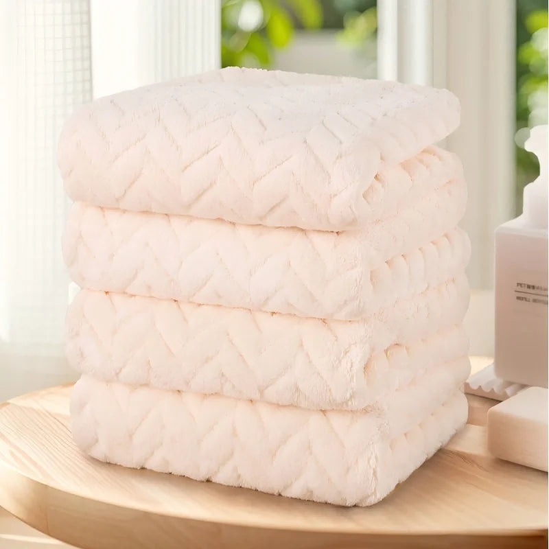 Solid Color Towel Set of 4pcs, Ultra Soft Highly Absorbent, 4 Color Options, Perfect for Bathroom, Kitchen, and Daily Home Use