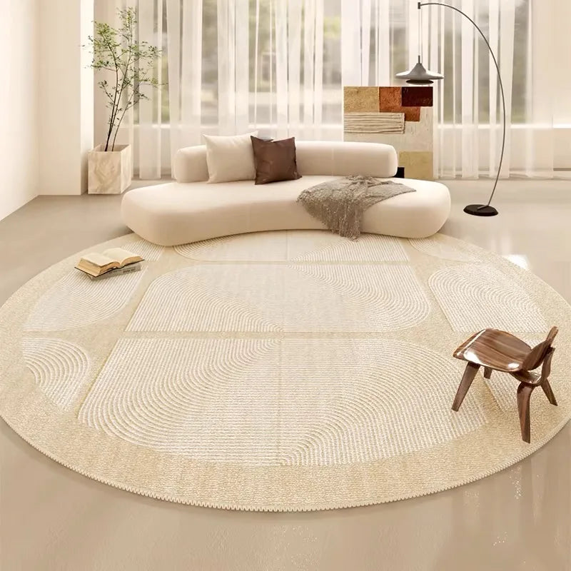 VIKAMA Crystal Velvet Round Carpet Living Room Sofa Carpet Study Soundproof Swivel Chair Cushion Waterproof and Non-Slip