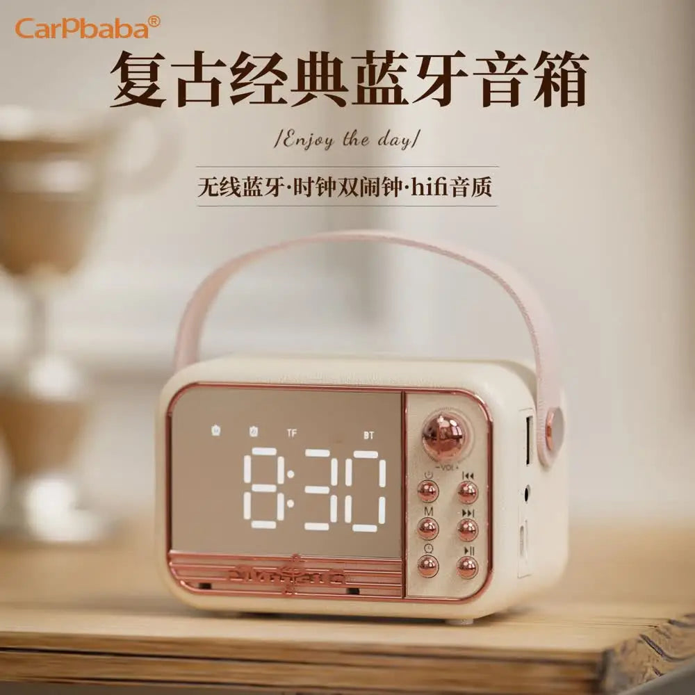 Carpbaba S11 Smart Bluetooth Speaker Bluetooth Speaker Gift Alarm Clock Mirror Clock Small Speaker Radio Children's Gift Kids