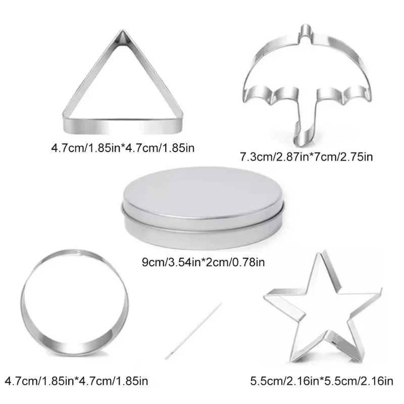 Squid Game Sugar Cookie Mold Set Candy Maker Tools Circle Triangle Star Umbrella Shape Stainless Steel Biscuit Mold Child Game
