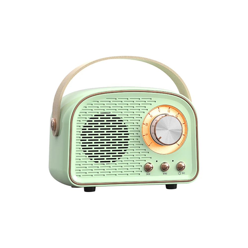 1pc Mini Retro Bluetooth 5.0 Audio Speaker Wireless Portable Mobile Phone MP3/4 Music 3D Player TF Card U Disk AUX Play FM Radio
