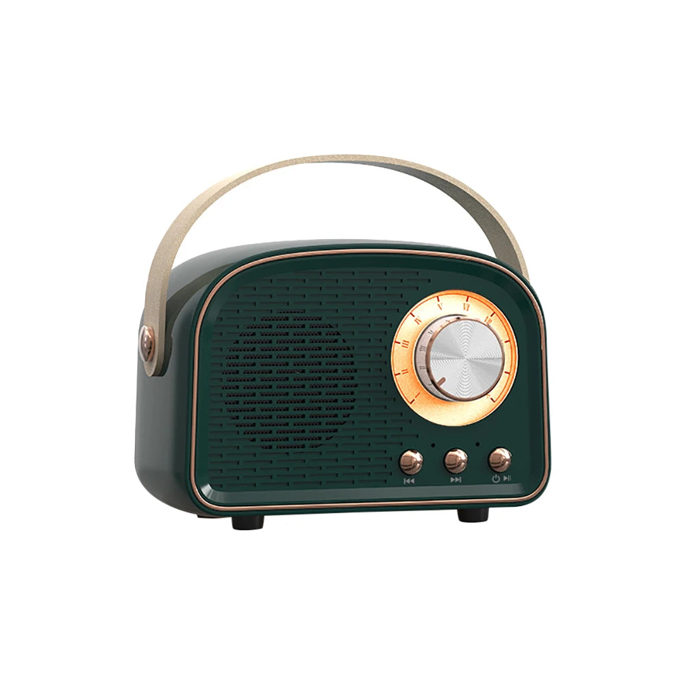 1pc Mini Retro Bluetooth 5.0 Audio Speaker Wireless Portable Mobile Phone MP3/4 Music 3D Player TF Card U Disk AUX Play FM Radio
