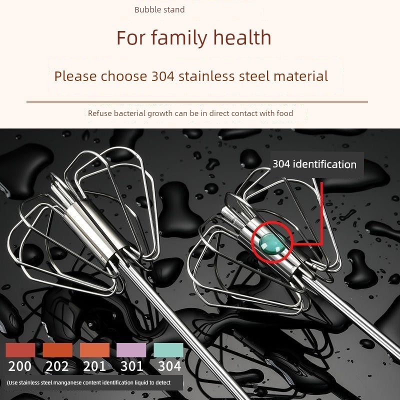 German Stainless Steel Semi-automatic Egg Beater Kitchen Baking Rotate Press Type Mixer Butter Blender