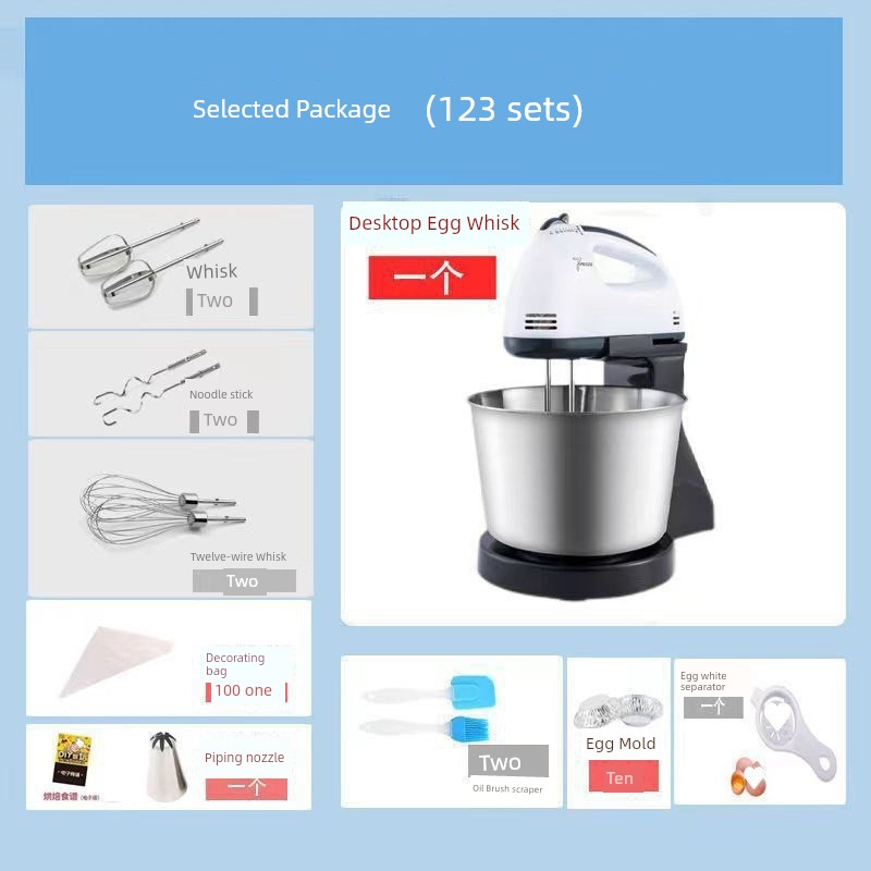 Egg Beater Desktop Electric For Home Hand-Held Egg Baking Z Baking Tool Stirring Cream Automatic with Barrel and Noodles